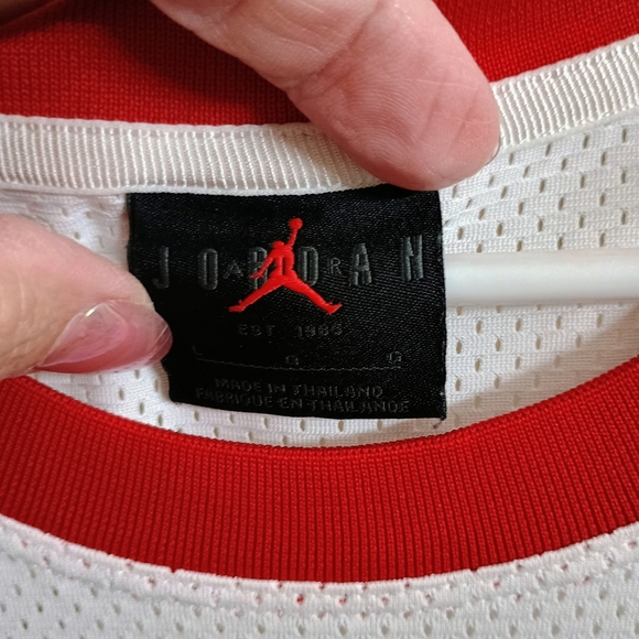 Jordan Red and White Mesh Jersey - Picture 3 of 5